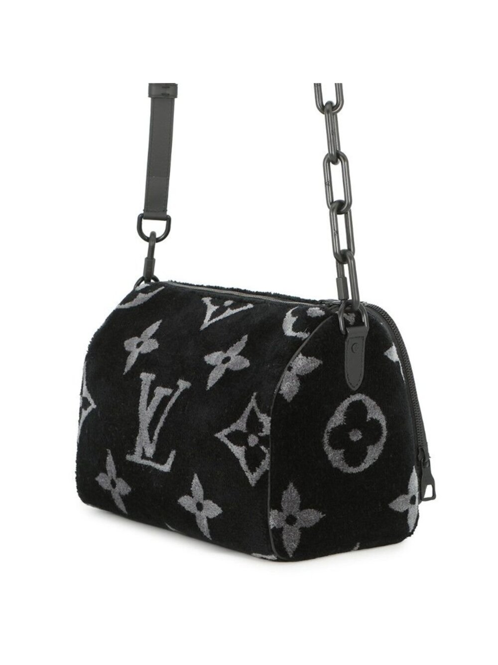 Louis Vuitton Handbag Monogram Eclipse Tufting Keepall Bandouliere 25 Black - Picture 2 of 10